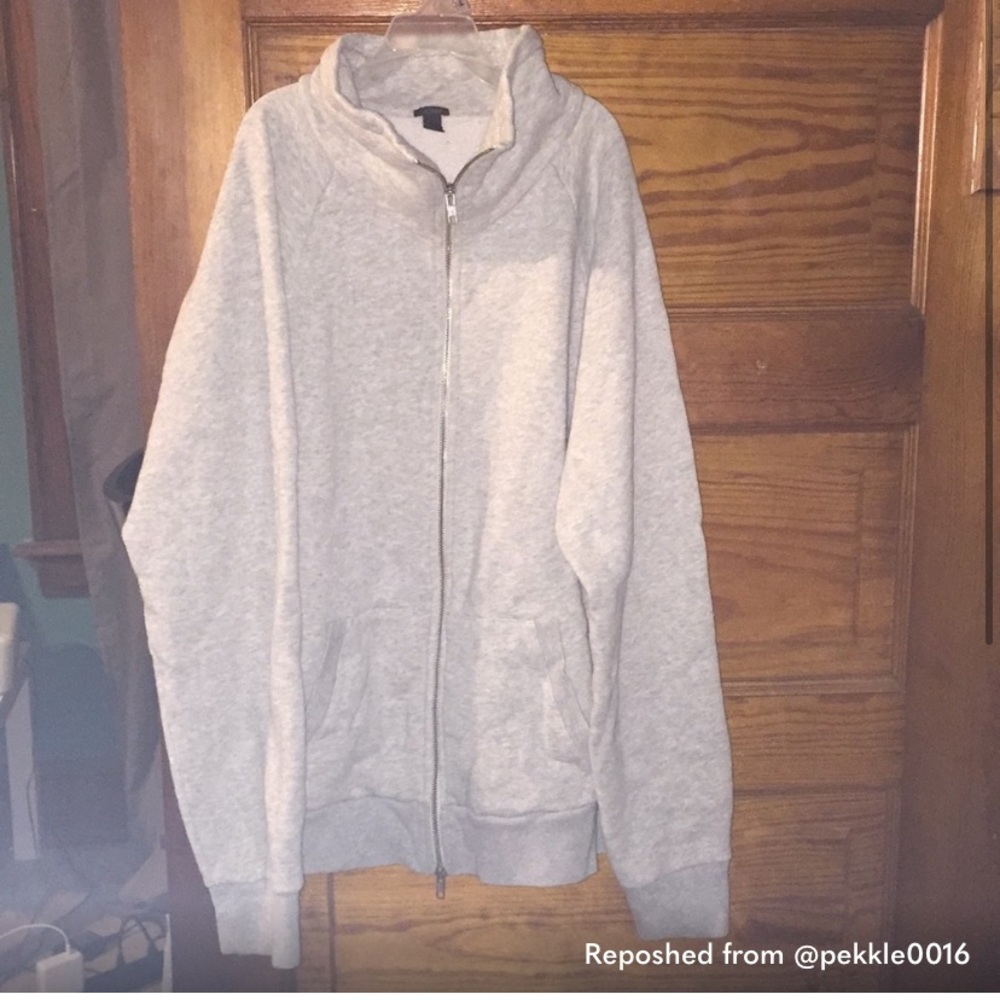 J.Crew Zipper Gray Sweatshirt sz XL